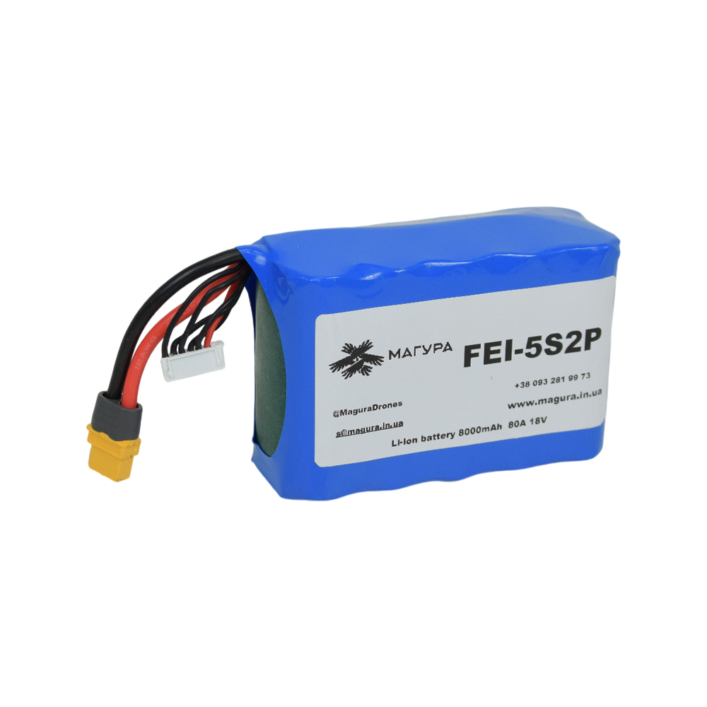 Акумулятор FEi-5S2P 8000 мА·год для FPV-дрона від Магура ВПК